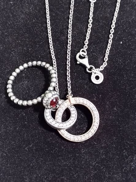 سنسال وخاتم فضة 925 ماركة PANDORA