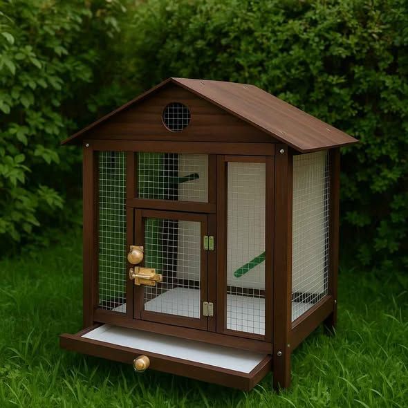 Custom-Made Wooden Bird Cage