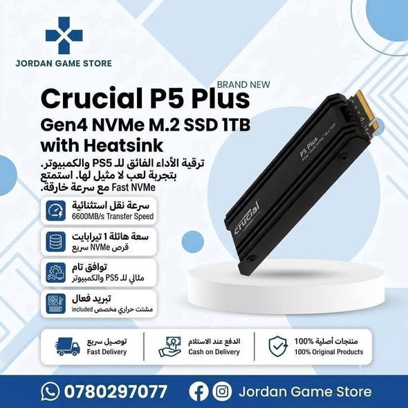 قرص Crucial T500 PRO NVMe M.2 - سعة 2 تيرابايت — الأردن (2)