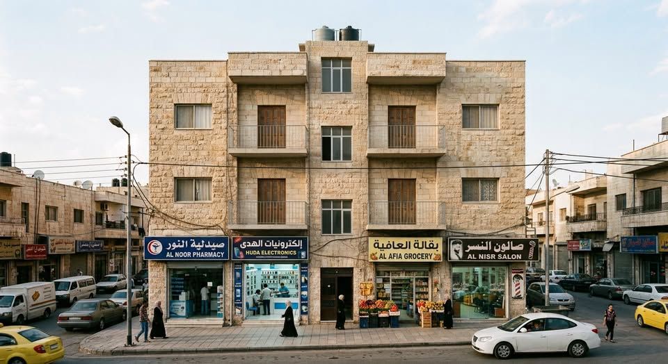 مجمع تجاري وسكني - 3 محلات و3 شقق طابقية